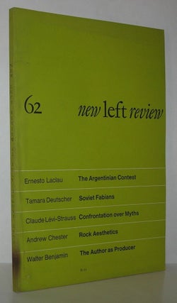 Item #12590 CONFRONTATION OVER MYTHS New Left Review, No. 62. Claude Levi-Strauss