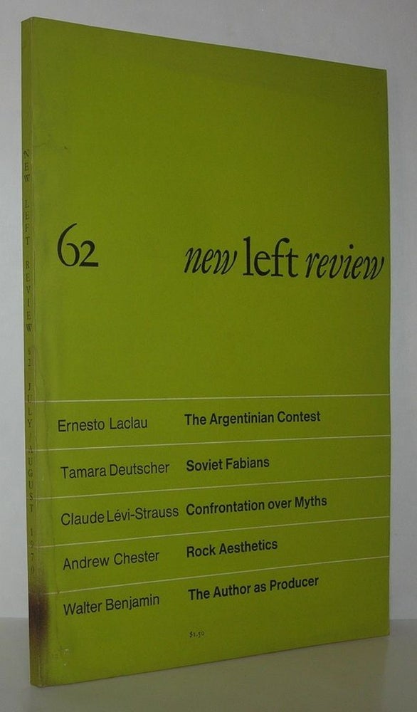 Item #12590 CONFRONTATION OVER MYTHS New Left Review, No. 62. Claude Levi-Strauss.