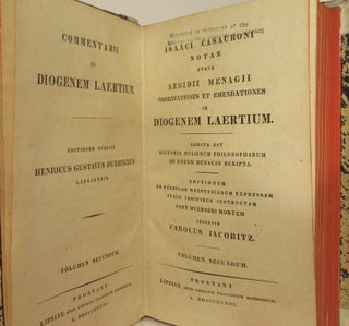 ISAACI CASAUBONI NOTAE ATQUE AEGIDII MENAGII OBSERVATIONES ET EMENDATIONES IN DIOGENEM LAERTIUM [ Two Volume Set ]