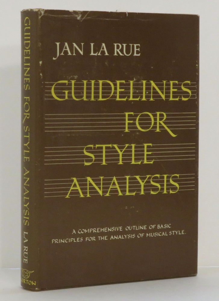 Item #14957 Guidelines for Style Analysis. Jan La Rue.