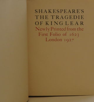 Shakespeare's The Tragedie of King Lear :