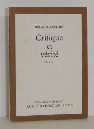 Item #15049 Critique et vérité. Roland Barthes