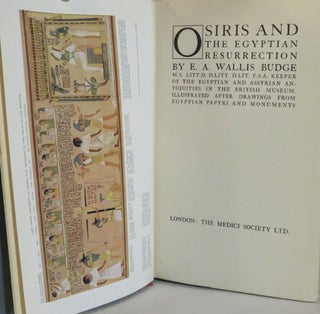 Osiris and Egyptian Resurrection.