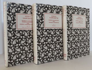 Item #15923 Vedic Variants [ Three Volume Set ]. Maurice Bloomfield, Franklin Edgerton