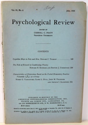 Item #16952 Psychological Review. Carroll C. Pratt, Edward C. Tolman, Howard H. Kendler, Benton...