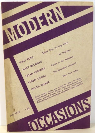 Item #16961 Modern Occasions : A Quarterly of Literature and Ideas of Culture and Politics....
