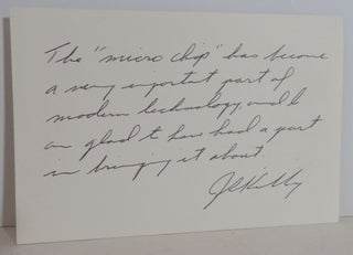 Item #17137 [ Autographed Handwritten Note ]. Jack St. Clair Kirby
