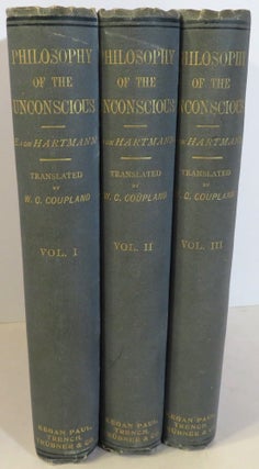 Item #17189 Philosophy of the Unconscious [ Complete Set ]. Eduard von Hartmann