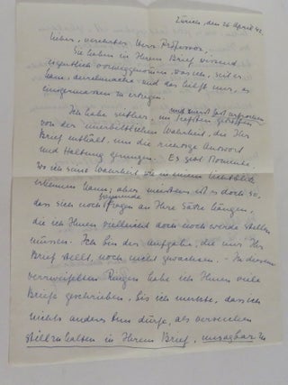 Carl Jung Handwritten Letter, Signed [ ALS ]