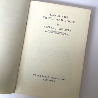 Language, Truth and Logic