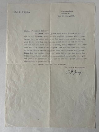 Item #18432 Typed Letter Signed by C. G. Jung. C. G Jung, Carl Gustav