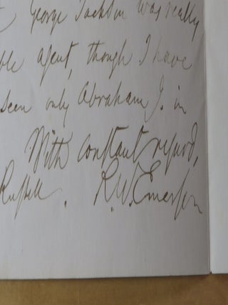 Ralph Waldo Emerson Autographed Letter Signed