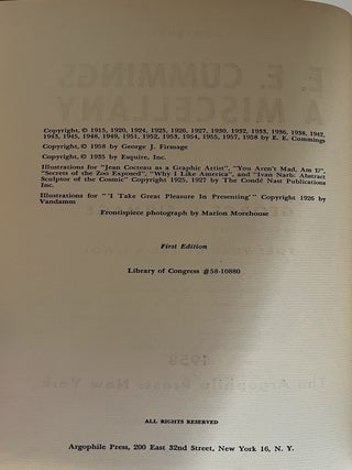 E. E. Cummings: A Miscellany